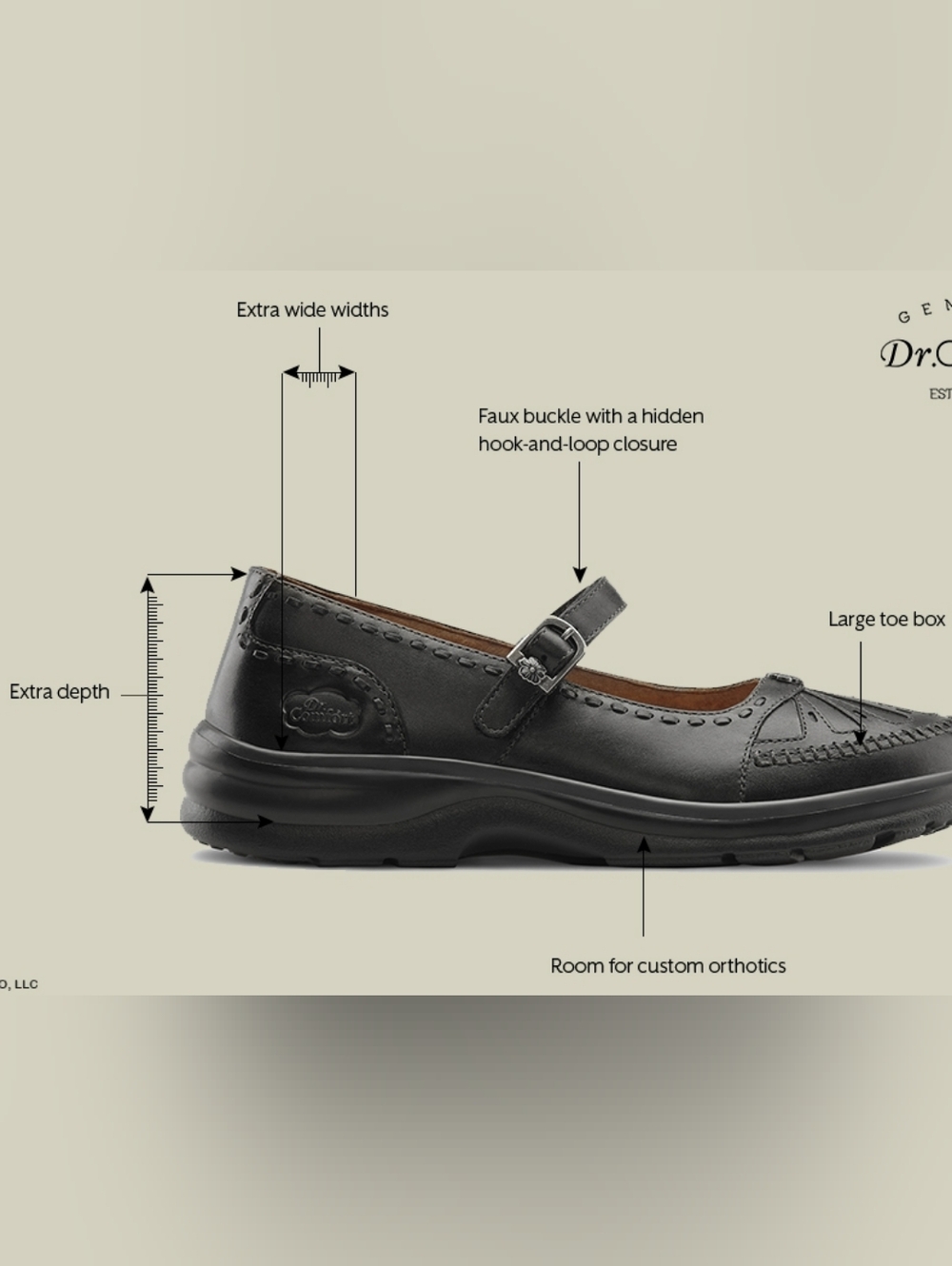 Dr. Comfort Women's Paradise Mary Jane Shoes Black, Diabetic Therapeutic Sz 5.5 - Picture 8 of 10
